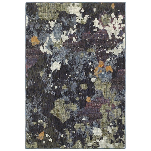 Oriental Weavers 6 ft. 7 in. x 9 ft. 6 in. Evolution Contemporary Area Rug, Navy E8029A200300ST - main